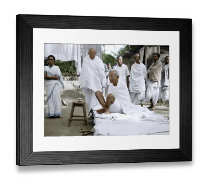 Framed Print : Mahatma Gandhi during visit to riot area of Noakhali, Bangladesh, Asia, December 1946, Asia Framed Print : Mahatma Gandhi during visit to riot area of Noakhali, Bangladesh, Asia, December 1946, Asia