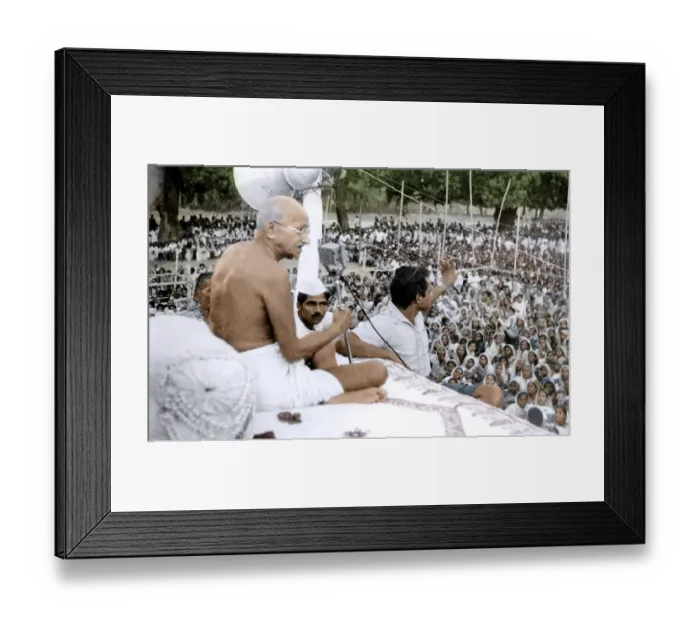 Framed Print : Mahatma Gandhi in public function, India, Asia, 1946, Asia Framed Print : Mahatma Gandhi in public function, India, Asia, 1946, Asia