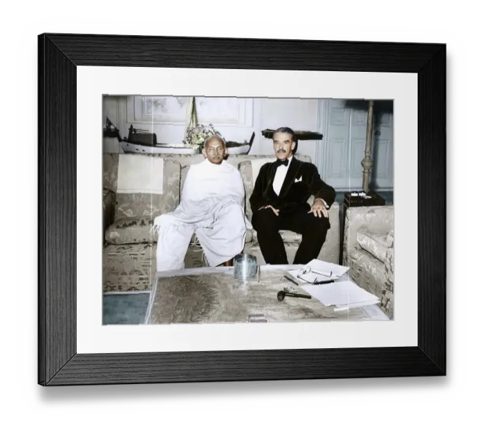 Framed Print : Mahatma Gandhi with R G Casey, Calcutta, West Bengal, India, Asia, December 1, 1945, Asia