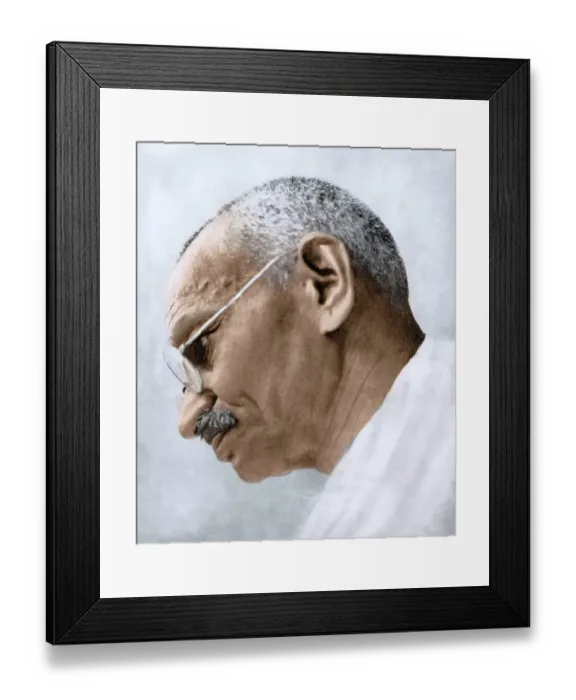Framed Print : Old vintage photo of Mahatma Gandhi, India, Asia, 1945, Asia