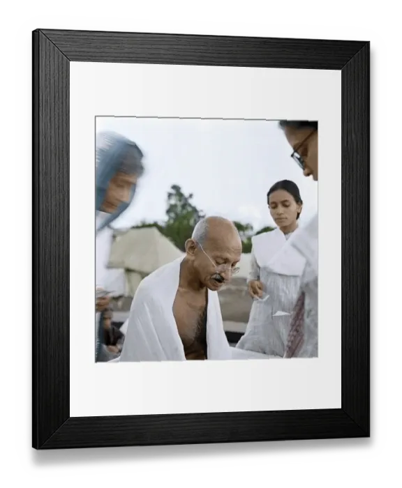 Framed Print : Mahatma Gandhi after prayer meeting, Sevagram, Wardha, India, Asia, October 2, 1944, Asia