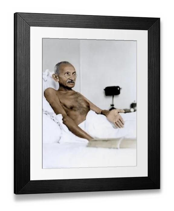 Framed Print : Mahatma Gandhi sitting talking at Birla House, Mumbai, India, Asia, August 1942, Asia