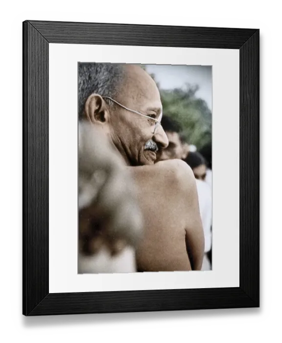 Framed Print : Mahatma Gandhi at evening prayer meeting, Mumbai, Maharashtra, India, Asia, May 1944, Asia