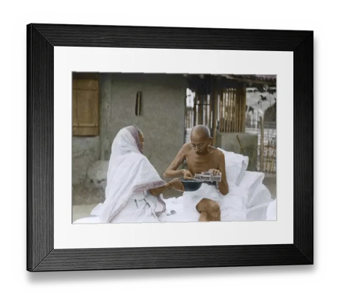 Framed Print : Mahatma Gandhi and kasturba Gandhi, Wardha, Maharashtra, India, Asia, June 1942, Asia