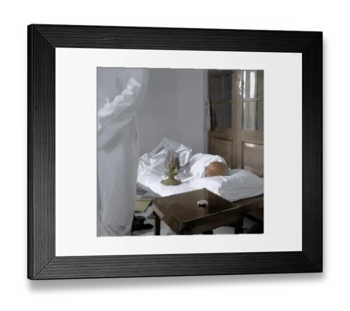 Framed Print : Old vintage photo of Mahatma Gandhi sleeping, India, Asia, 1939, Asia