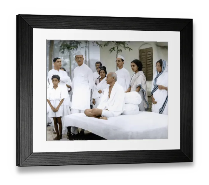 Framed Print : Mahatma Gandhi with associates, Calcutta, West Bengal, India, Asia, April 29, 1939, Asia