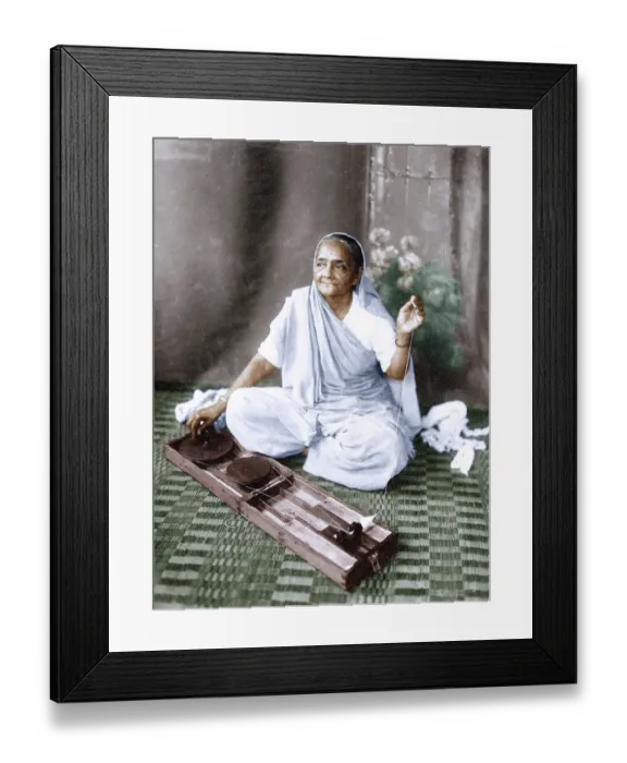 Framed Print : Kasturba Gandhi spinning, India, Asia, 1940, Asia