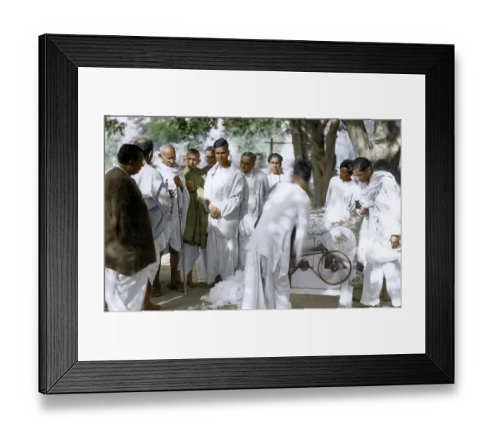 Framed Print : Mahatma Gandhi visiting rural reconstruction center, West Bengal, India, Asia, February 18, 1940, Asia