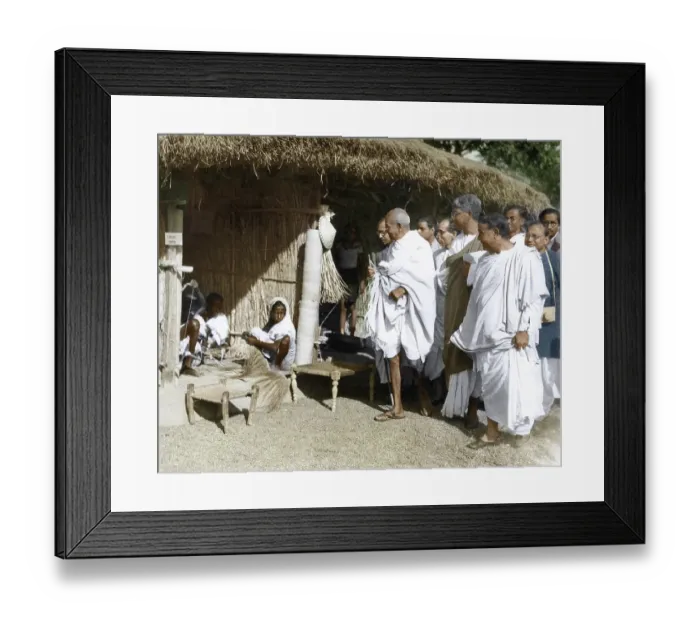 Framed Print : Mahatma Gandhi visiting the rural reconstruction center, West Bengal, India, Asia, February 18, 1940, Asia