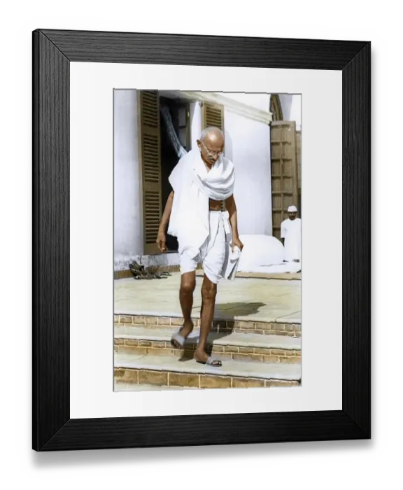 Framed Print : Mahatma Gandhi in compound of Birla House, Delhi, India, Asia, 1938, Asia