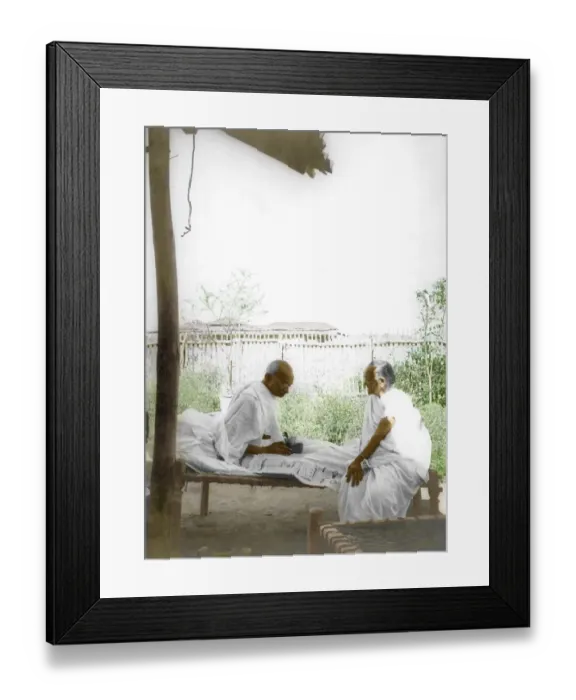 Framed Print : Kasturba Gandhi and Mahatma Gandhi, Wardha, Maharashtra, India, Asia, January 1938, Asia