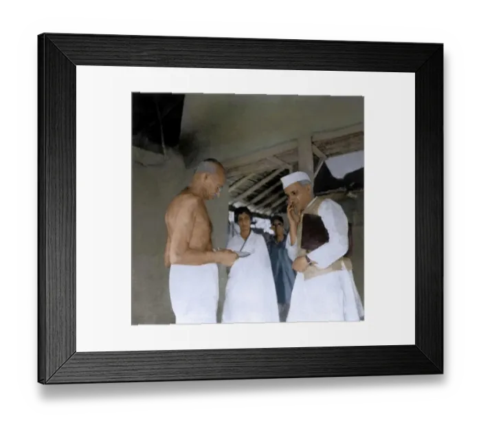 Framed Print : Jawaharlal Nehru and Mahatma Gandhi, Wardha, Maharashtra, India, Asia, 1938, Asia