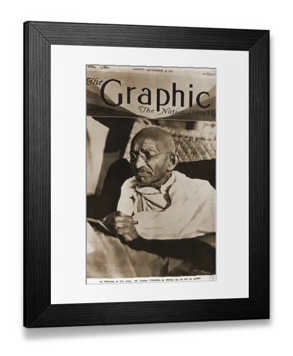 Framed Print : Mahatma Gandhi on cover of magazine The Graphic, India, Asia, September 19, 1931, Asia
