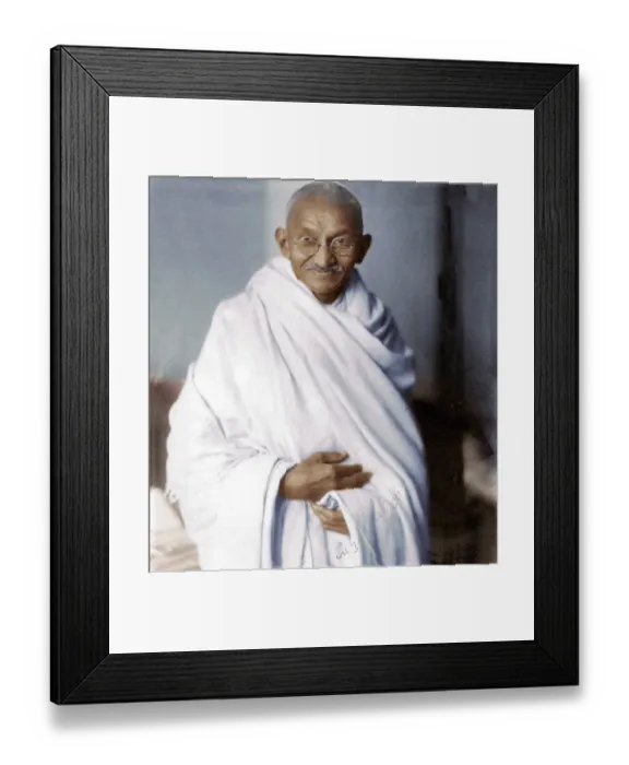 Framed Print : Rare studio photograph of Mahatma Gandhi taken in London, 1931