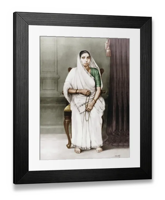 Framed Print : Painting of Putlibai mother of Mahatma Gandhi, India, Asia, 1870, Asia