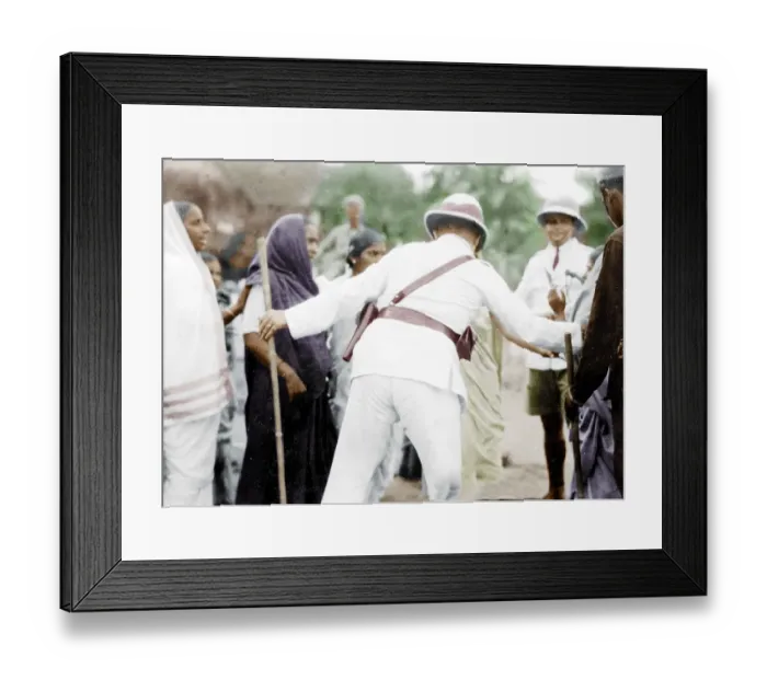Framed Print : Policemen controlling demonstrators during Salt Satyagraha, Bombay, India, Asia, 1930, Asia