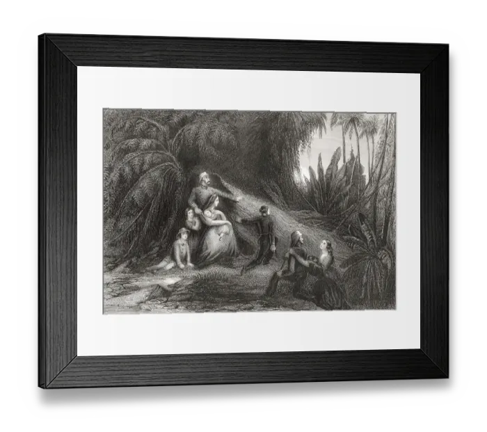 Framed Print : Fugitive officers with families concealing themselves in jungle, India, Asia, 1858, Asia Framed Print : Fugitive officers with families concealing themselves in jungle, India, Asia, 1858, Asia
