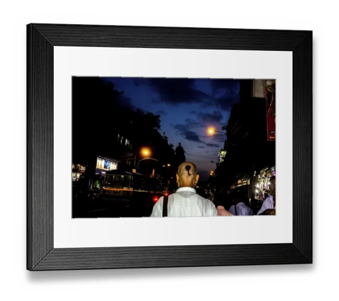 Framed Print : Brahmin walking on Mahatma Gandhi Road, Kolkata, West Bengal, India, Asia