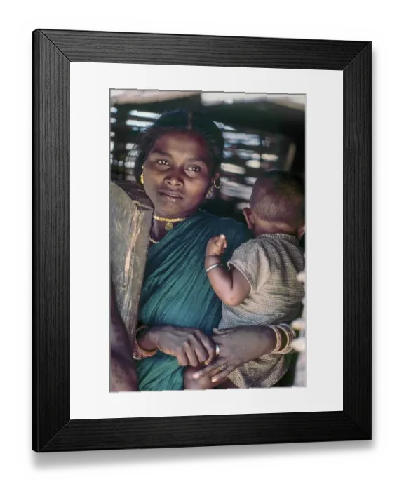 Framed Print : Tribal woman and child, Bastar, Chhatisgarh, India, Asia, 1977, Asia