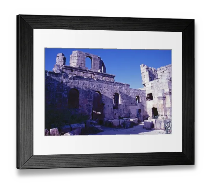 Framed Print : Baptistery, baptistery, interior photograph, Monastery of St Simeon Stylites, Qalʿat Simʿan, near Aleppo, Syria, May 1987, vintage, retro, old, historical, Asia