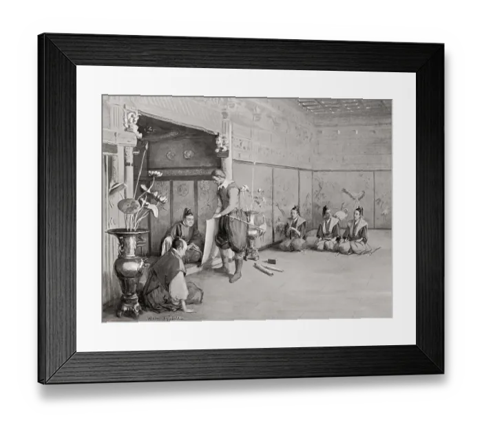 Framed Print : Ieyasu gives an audience to Will Adams, 1600 Framed Print : Ieyasu gives an audience to Will Adams, 1600