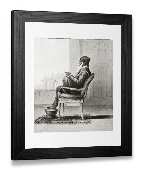 Framed Print : Old vintage photo of Maharaja Ranjit Singh