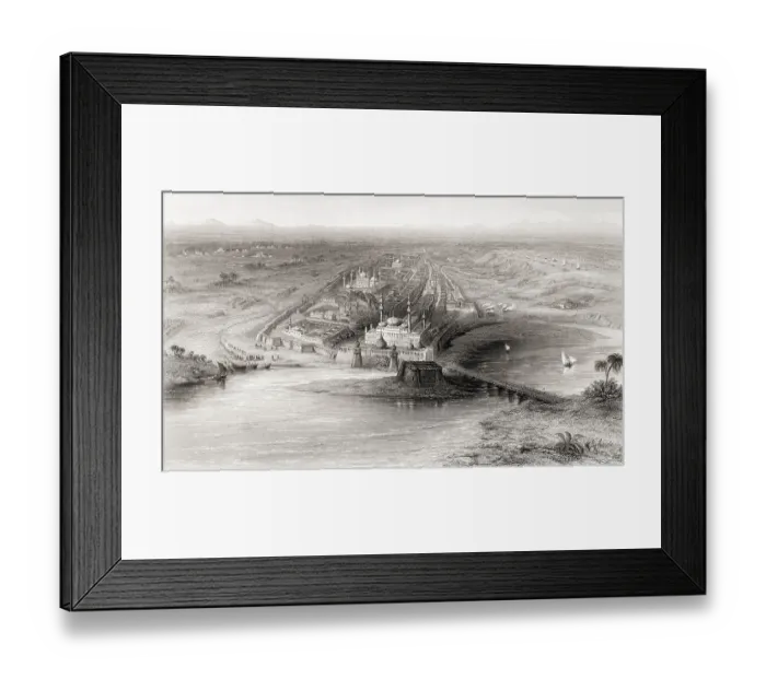Framed Print : Panoramic view of New and Old Delhi, India, Asia