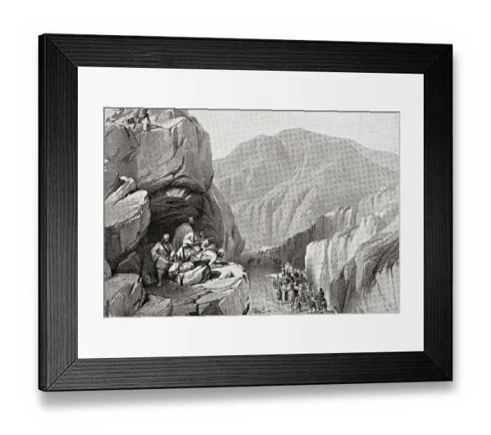 Framed Print : British forces traverse Sir I Khajur in Bolan Pass in 1839