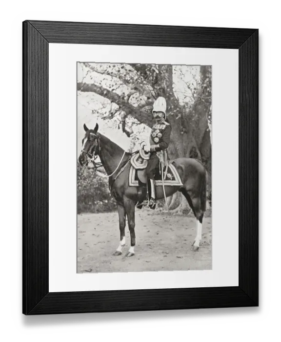 Framed Print : Lord Kitchener sitting on horse, India, Asia