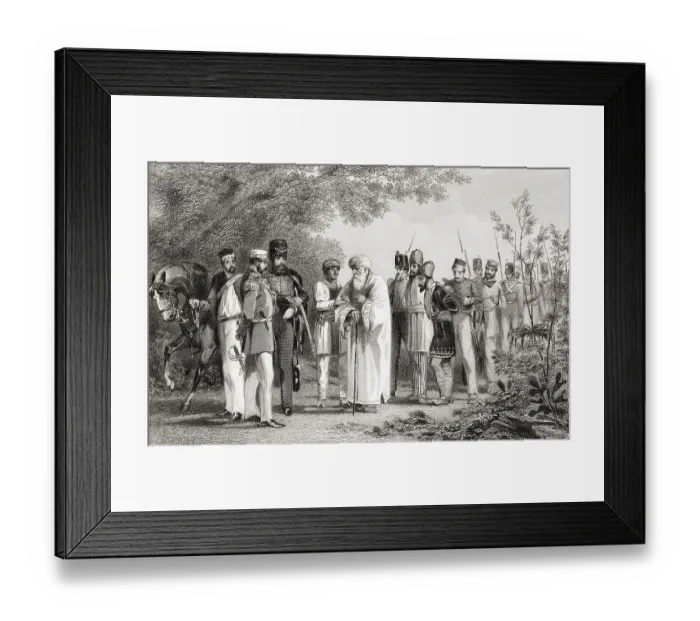 Framed Print : Capture of the King of Delhi by Captain Hodson, Bahadur Shah Zafar, India, Asia