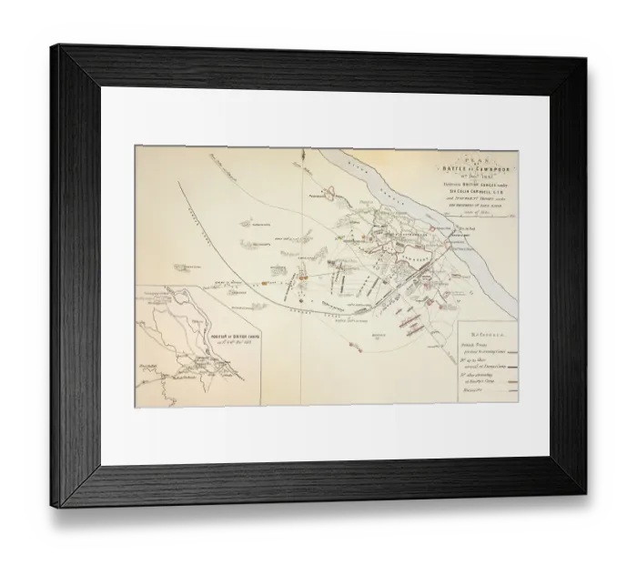 Framed Print : Plan of the Battle of Cawnpore, 1857 Framed Print : Plan of the Battle of Cawnpore, 1857