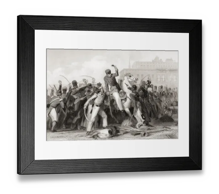 Framed Print : Death of Colonel Finnis at Meerut, Uttar Pradesh, India, Asia