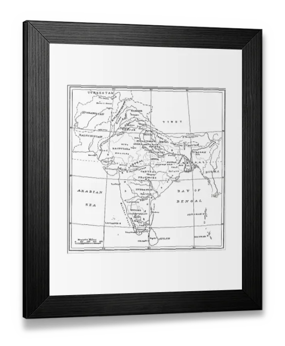 Framed Print : Map of India
