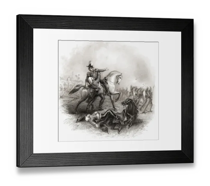 Framed Print : Death of Sir Henry Montgomery Lawrence, India, Asia