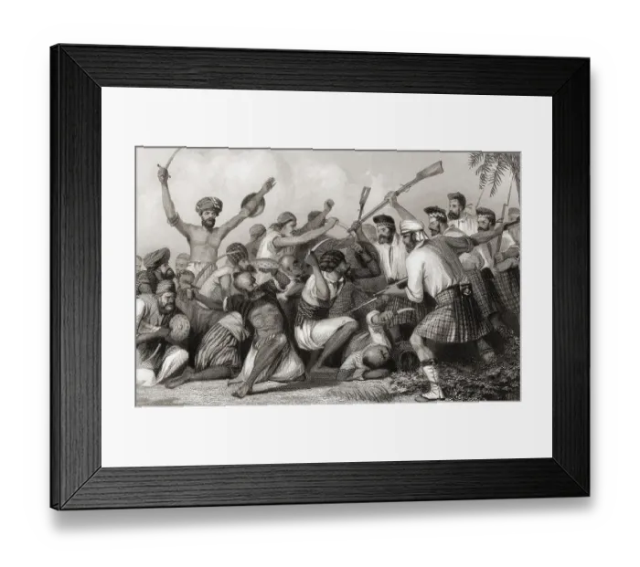 Framed Print : Conflict with Ghazees before Bareilly, India, Asia, 1858, Asia