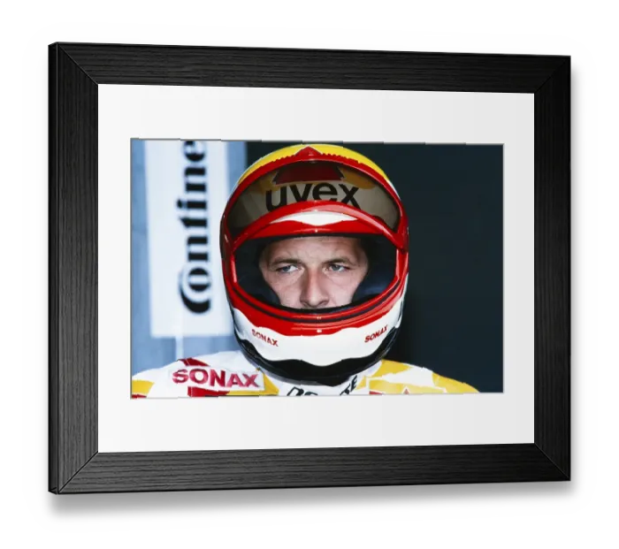 Framed Print : Helmut Bradl (DEU), Motorcycle World Championship, yellow Honda NSR 250, GP of Germany, Hockenheimring, 13 June 1993