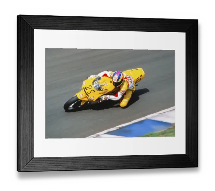 Framed Print : Ralf Waldmann (DEU), Motorcycle World Championship, yellow Honda NSR 250, GP of Austria, Salzburgring, 22.05.1994 Framed Print : Ralf Waldmann (DEU), Motorcycle World Championship, yellow Honda NSR 250, GP of Austria, Salzburgring, 22.05.1994