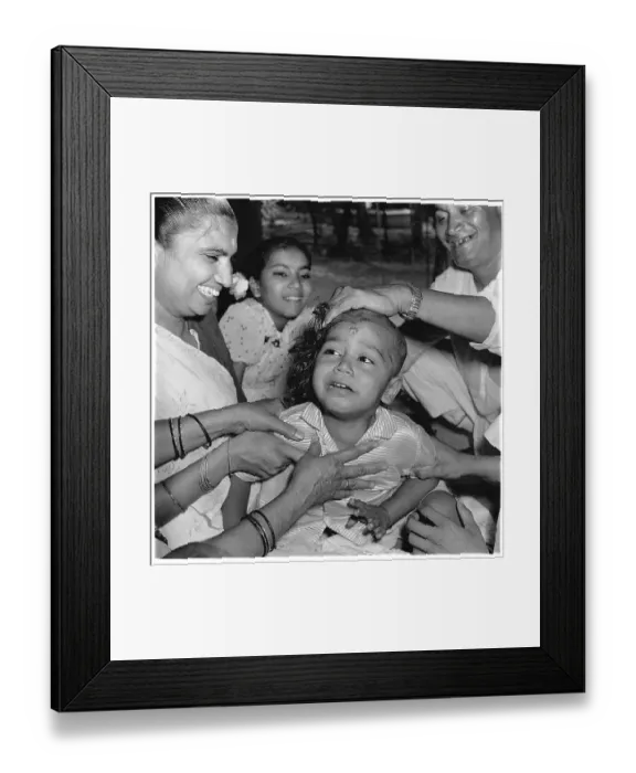 Framed Print : Deepak Mundan first hair cutting ceremony. Gondal, Saurashtra, Gujarat, India, Asia, 1961, Asia