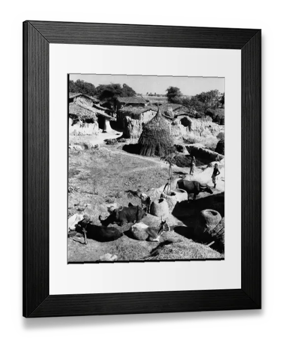 Framed Print : Behind the mud wall, Village Life, Uttar Pradesh, India, Asia, 1953, Asia Framed Print : Behind the mud wall, Village Life, Uttar Pradesh, India, Asia, 1953, Asia