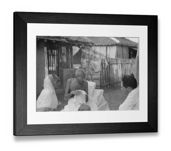 Framed Print : Kasturba And Mahatma Gandhi with ashramites at Sevagram Ashram, Vardha, Maharashtra, India, Asia, 1941, Asia