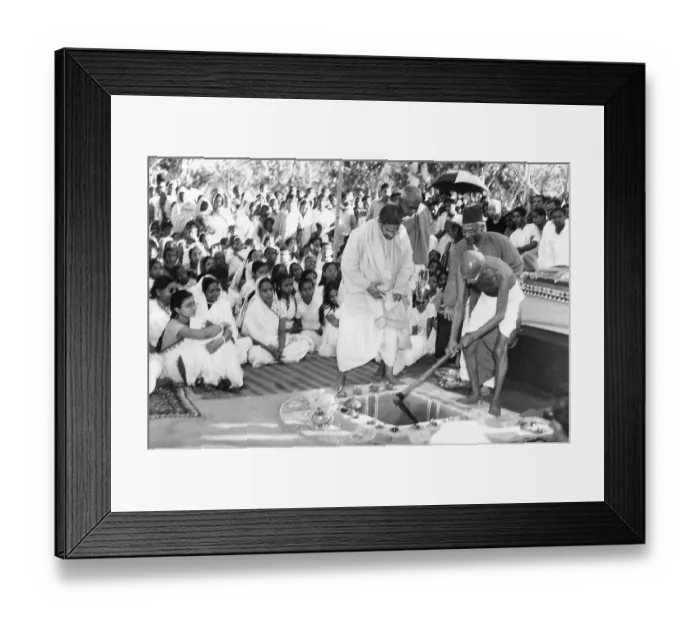 Framed Print : The foundation laying ceremony of a hospital in West Bengal, India, Asia, December 1945, Asia Framed Print : The foundation laying ceremony of a hospital in West Bengal, India, Asia, December 1945, Asia