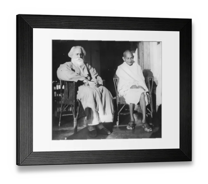 Framed Print : Mahatma Gandhi with poet Rabindranath Tagore, February 1940