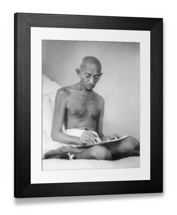 Framed Print : Mahatma Gandhi drafting a document at Birla House, Mumbai, Maharashtra, India, Asia, August 1942, Asia Framed Print : Mahatma Gandhi drafting a document at Birla House, Mumbai, Maharashtra, India, Asia, August 1942, Asia