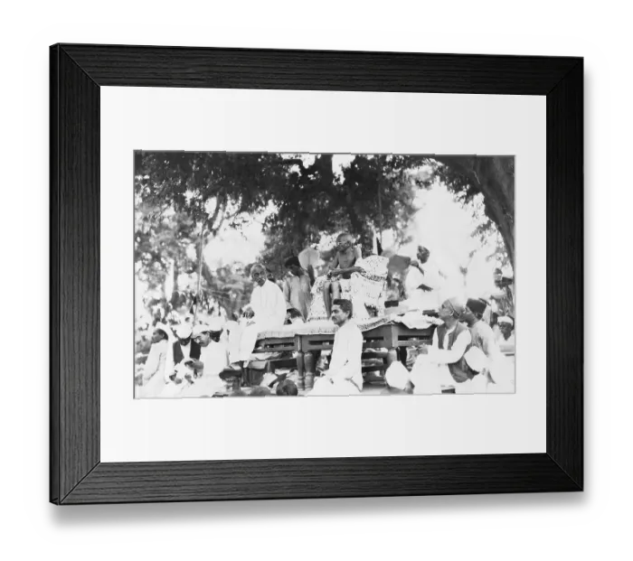 Framed Print : Mahatma Gandhi with social workers in Kheda district, Gujarat, 1929