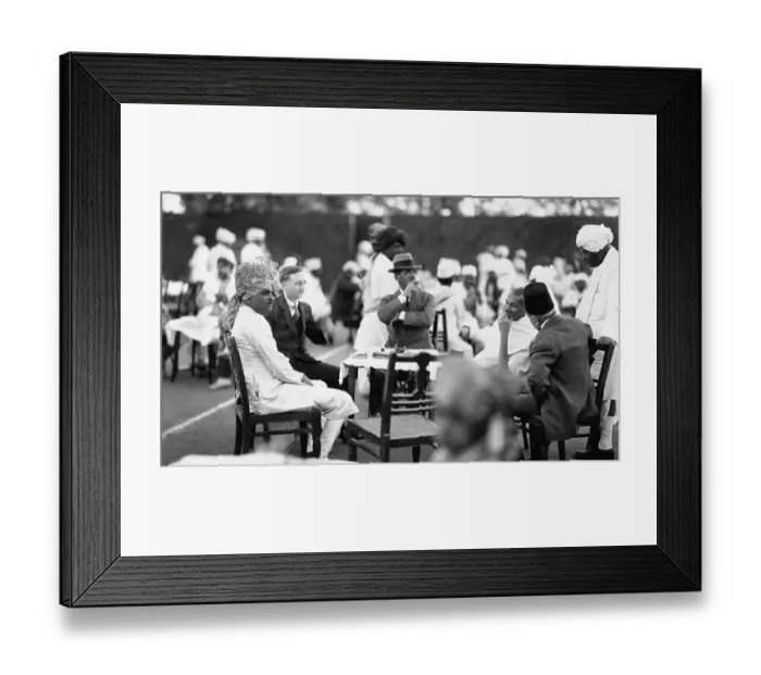 Framed Print : Garden party in honor of Mahatma Gandhi by the then ruler of Rajkot, Gujarat, India, February 15, 1925, Asia