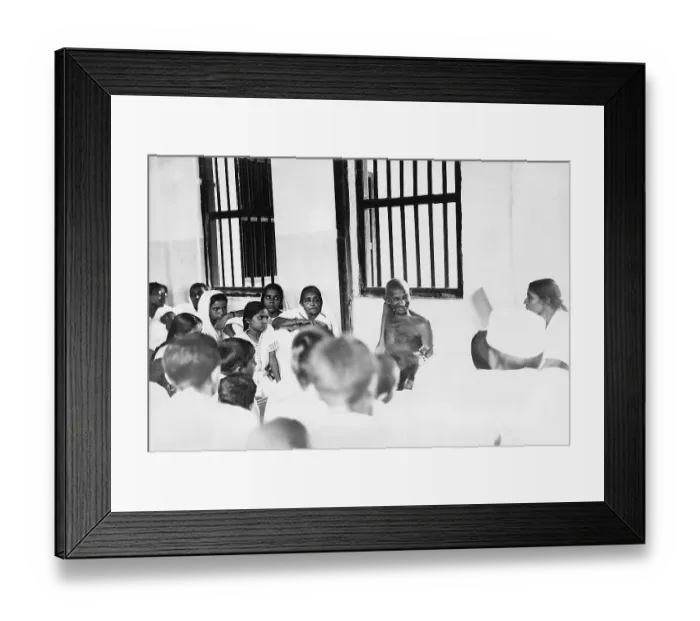 Framed Print : Mahatma Gandhi with his ashram workers at Sabarmati Ashram, Ahmedabad, Gujarat, India, Asia, 1929, Asia