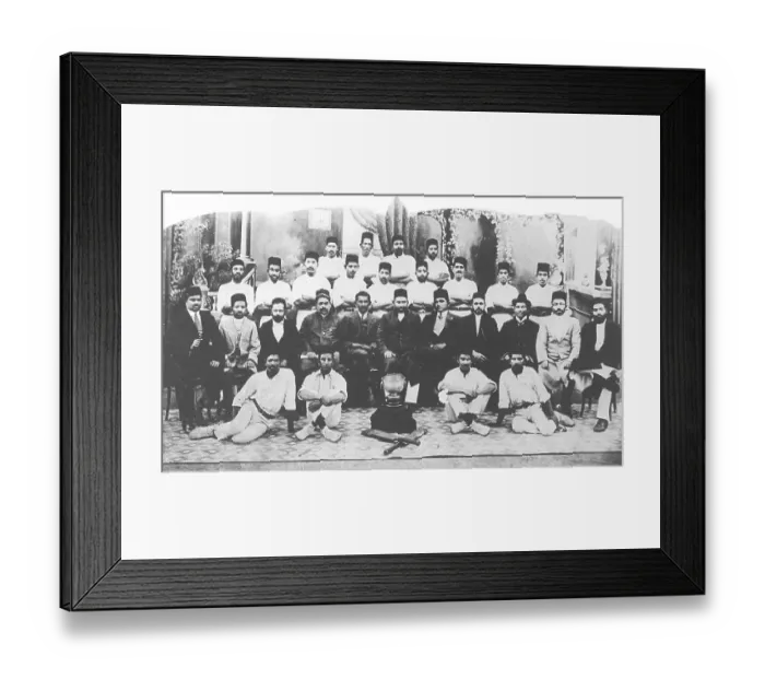 Framed Print : Greyville Cricket Club, Durban, South Africa, Seated fourth from left: Parsee Rustomjee next to Mahatma Gandhi, Africa