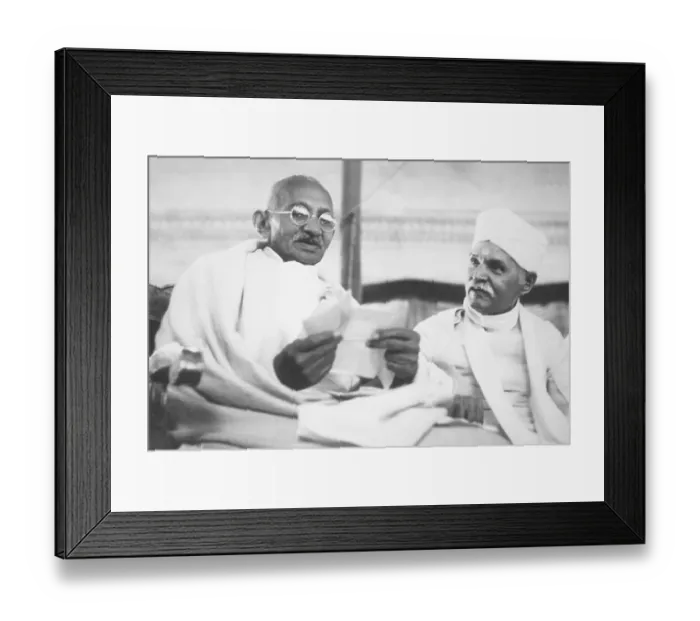 Framed Print : Freedom fighters mahatma gandhi with pandit madan mohan malaviya, India, Asia