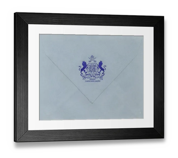 Framed Print : Letter head with royal seal or Coat of Arms 7 / vi / 1946, Sardargadh, Saurashtra, Gujarat, India, Asia