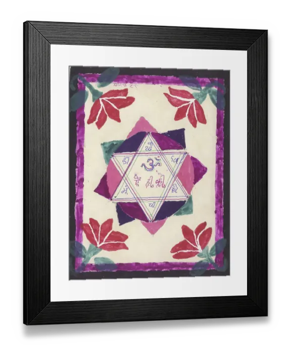 Framed Print : Yantra dedicated to Goddess Chamunda or Kali, Yantra made in mid 1970's, India, Asia Framed Print : Yantra dedicated to Goddess Chamunda or Kali, Yantra made in mid 1970's, India, Asia
